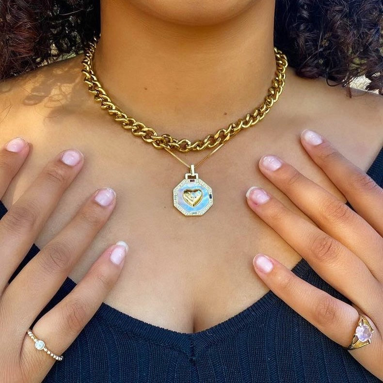 *PRE ORDER* Alyssa’s 14K Choker Heart Medallion Necklace