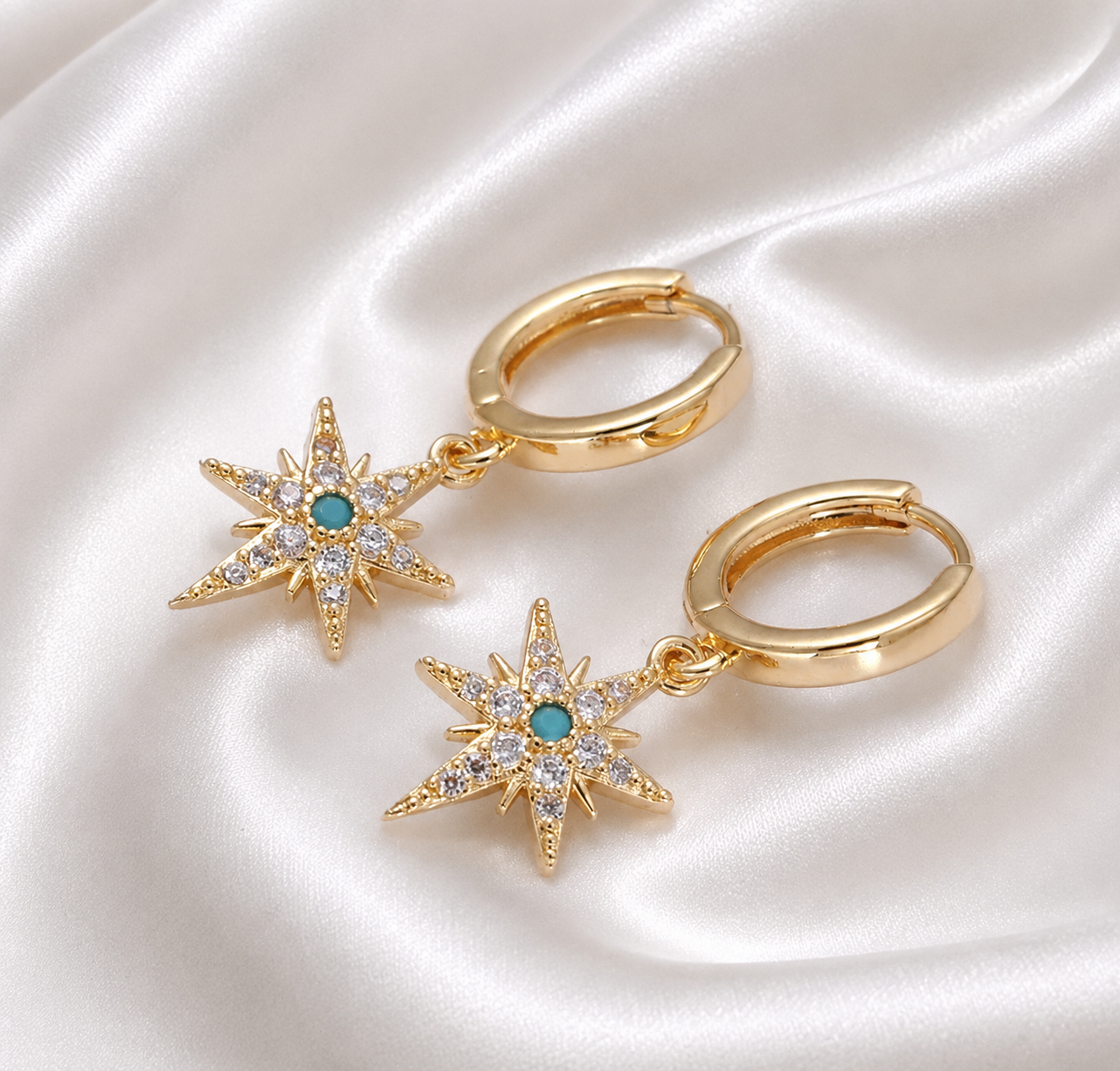 24K Gold Filled Celestial Star Seed Earrings