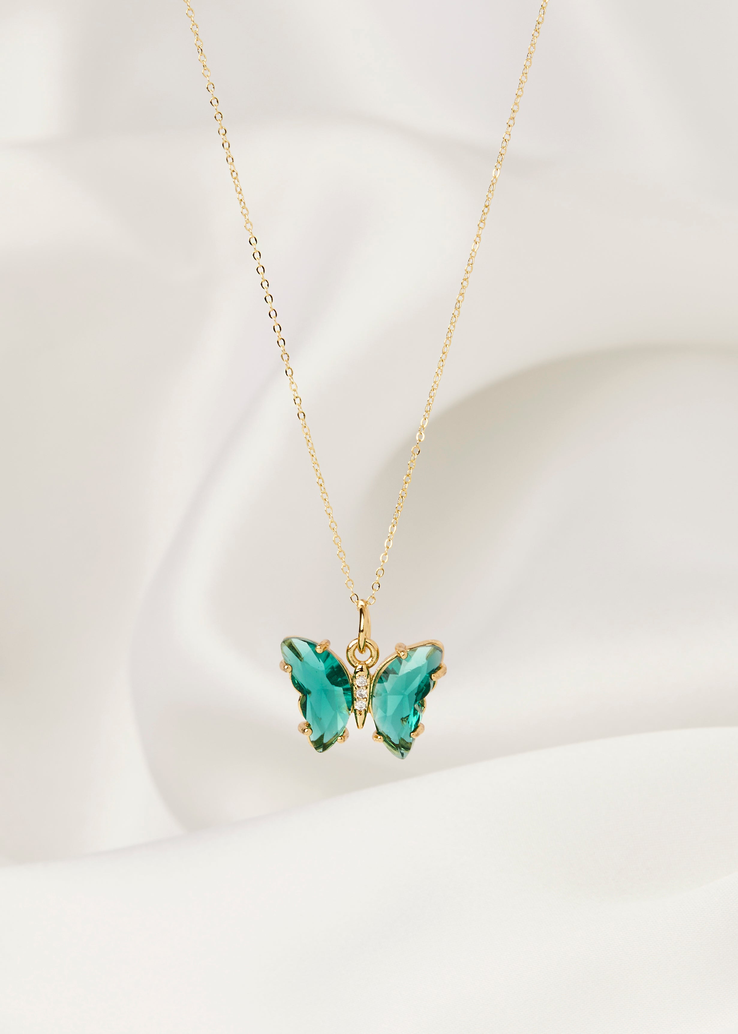 Fairy Goddess Aquamarine Quartz Mariposa Necklace