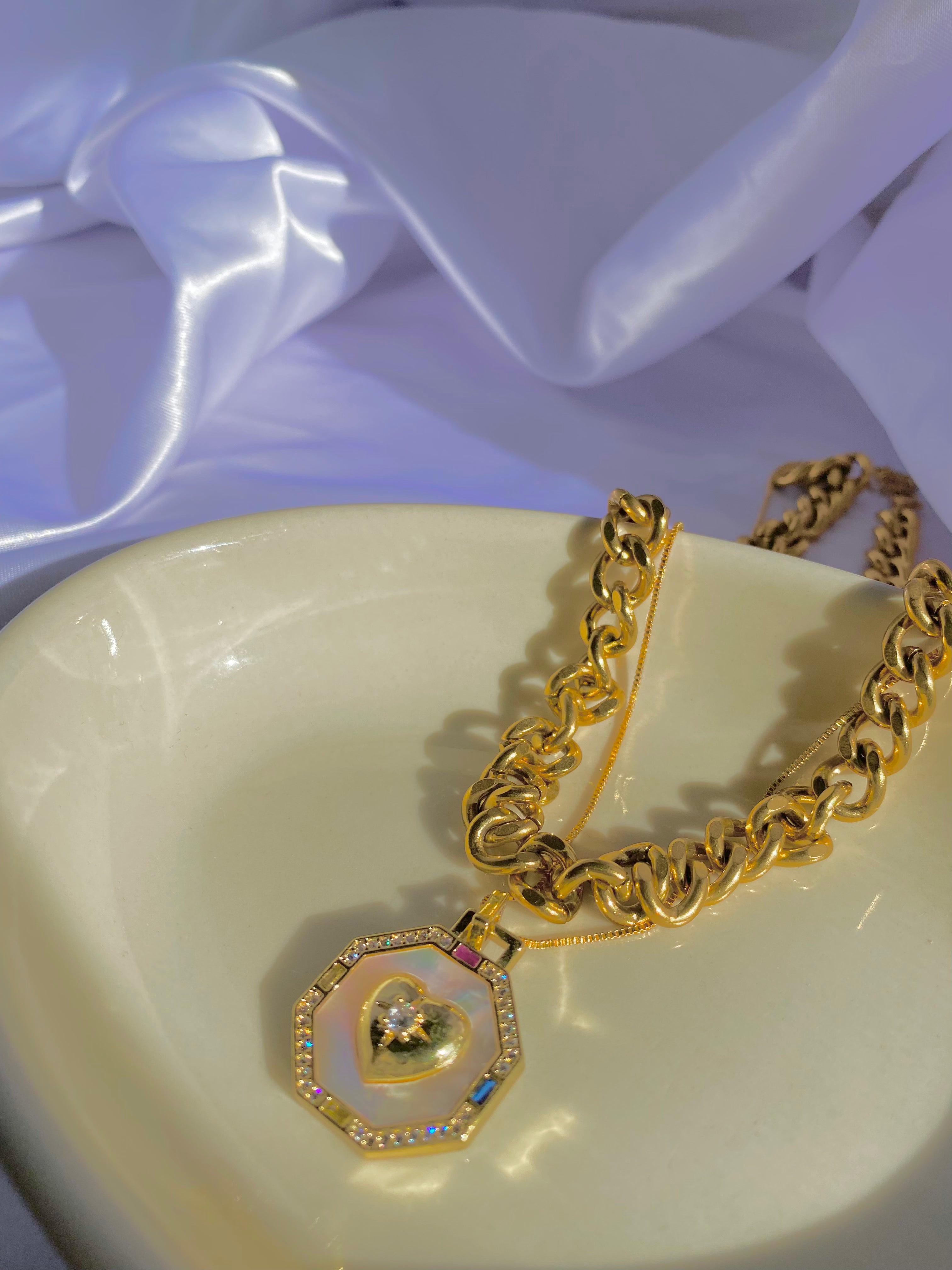 *PRE ORDER* Alyssa’s 14K Choker Heart Medallion Necklace