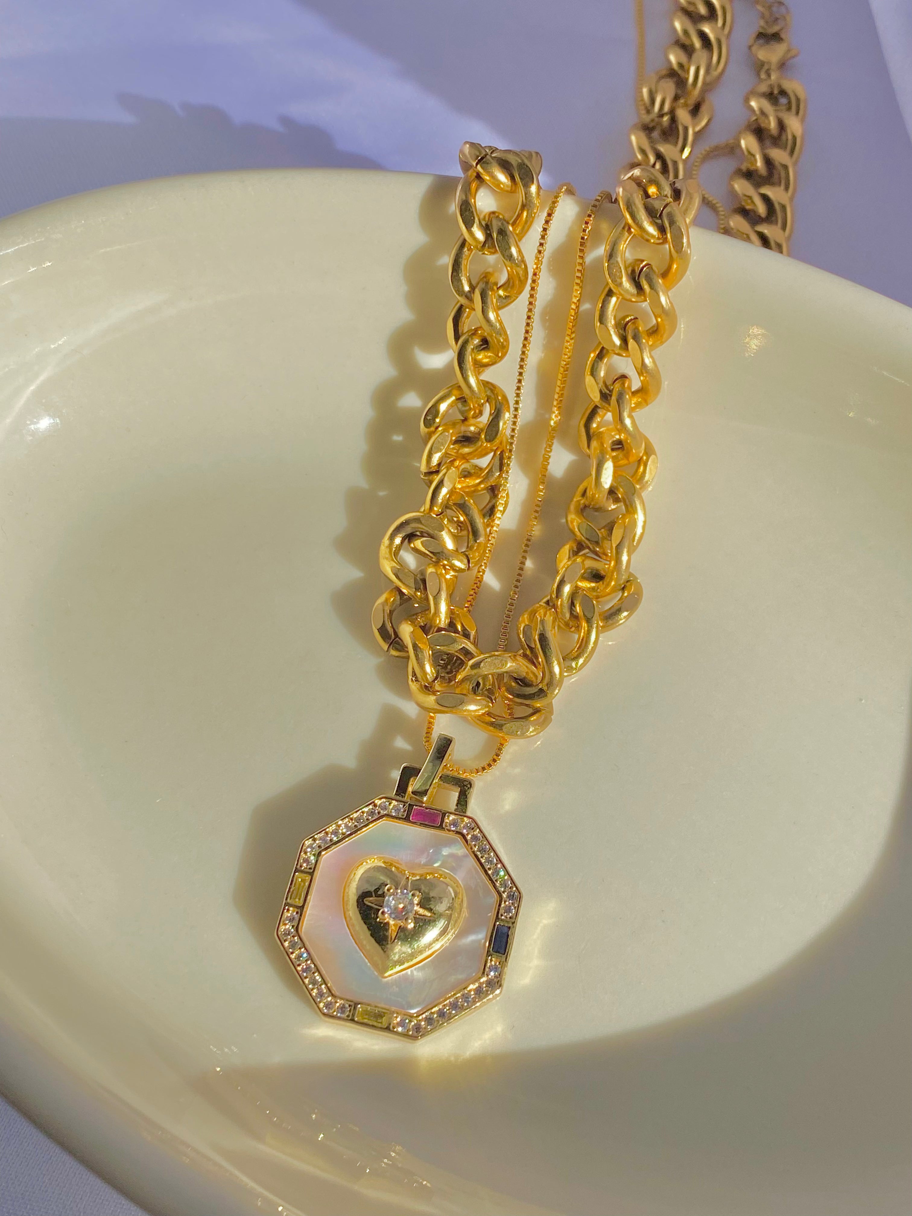 *PRE ORDER* Alyssa’s 14K Choker Heart Medallion Necklace