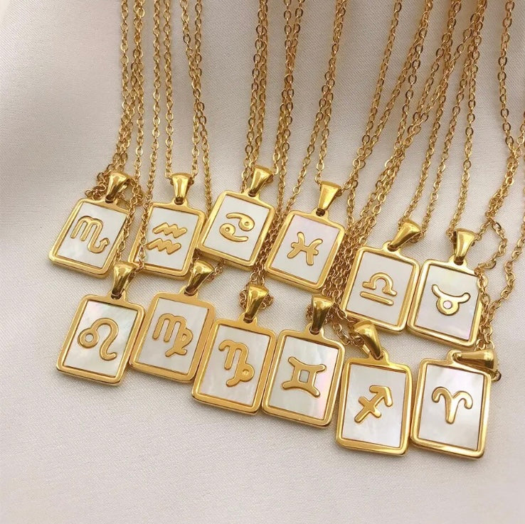 24K Gold Filled Zodiac Tag Necklaces