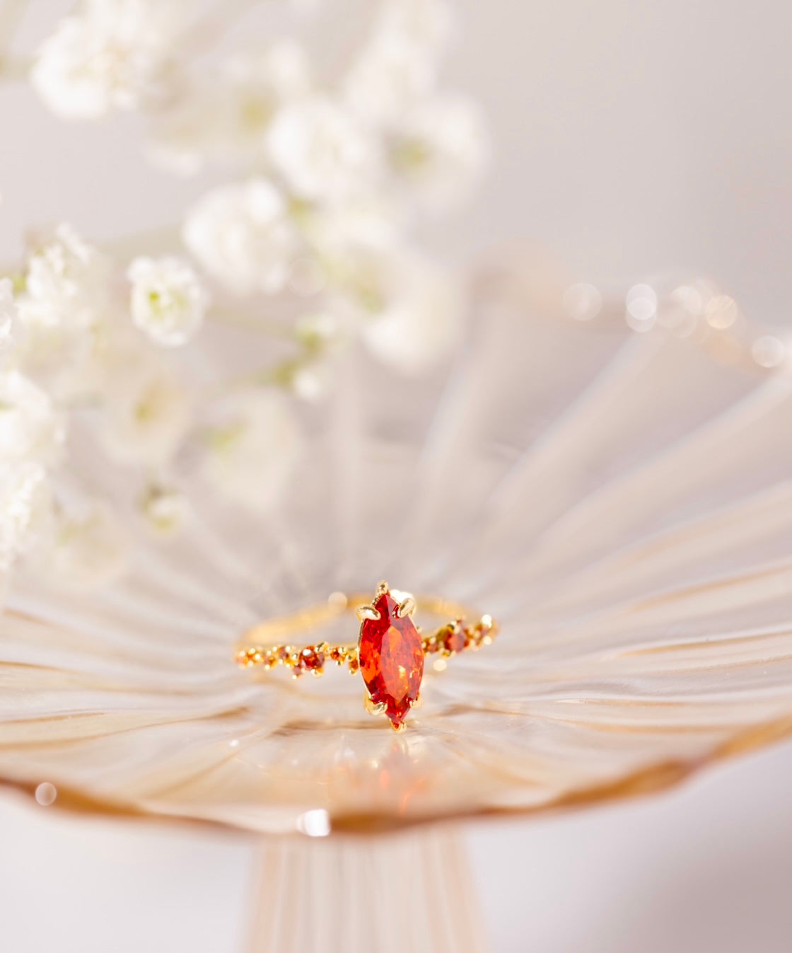 24K Gold Filled Carnelian Ring