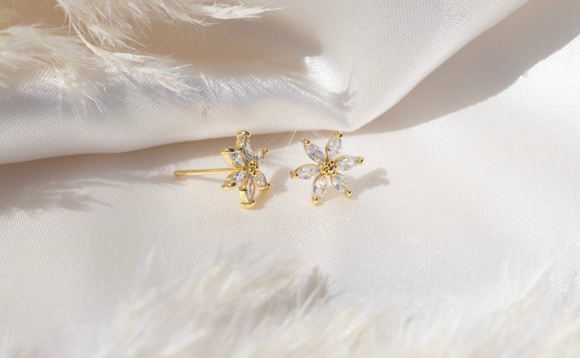 24K Gold Filled Daisy Spring Flower Set