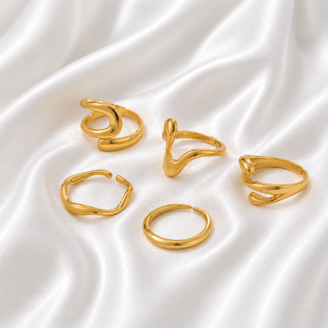 Beach Girl Irregular 5PC Toe Ring Set