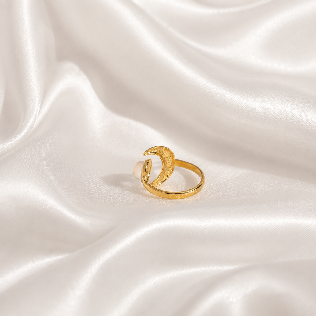 Stainless Steel Love Luna Opalite Ring