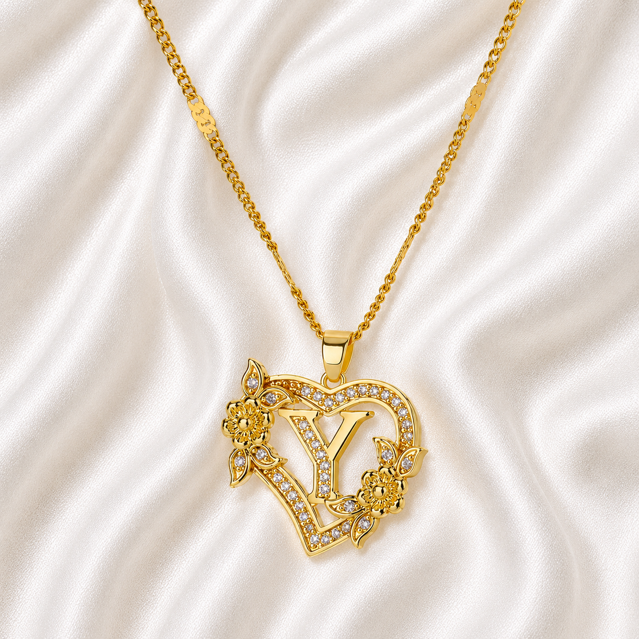 Love Letter Heart Initial Custom Necklace