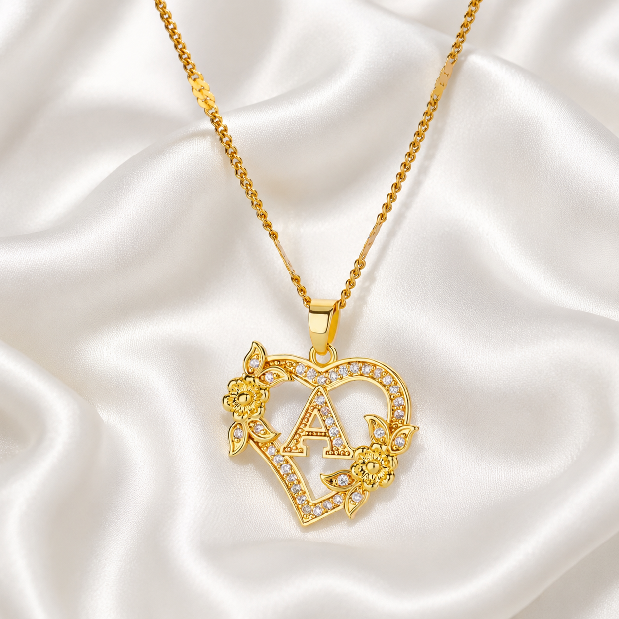 Love Letter Heart Initial Custom Necklace