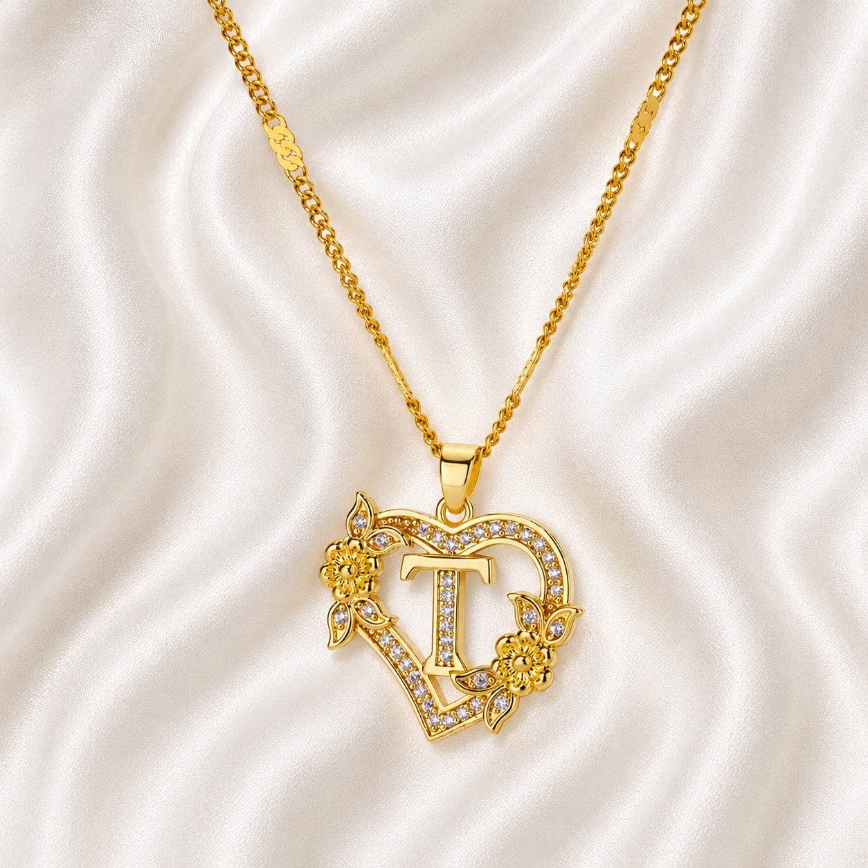 Love Letter Heart Initial Custom Necklace