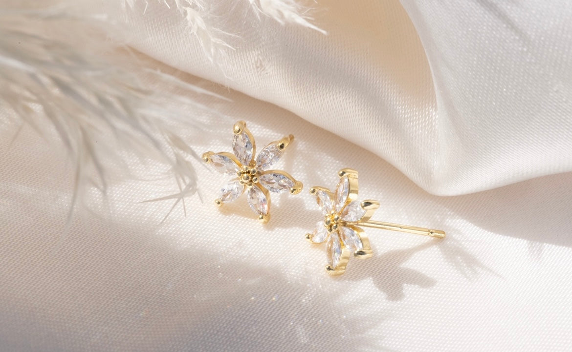 24K Gold Filled Daisy Spring Flower Set