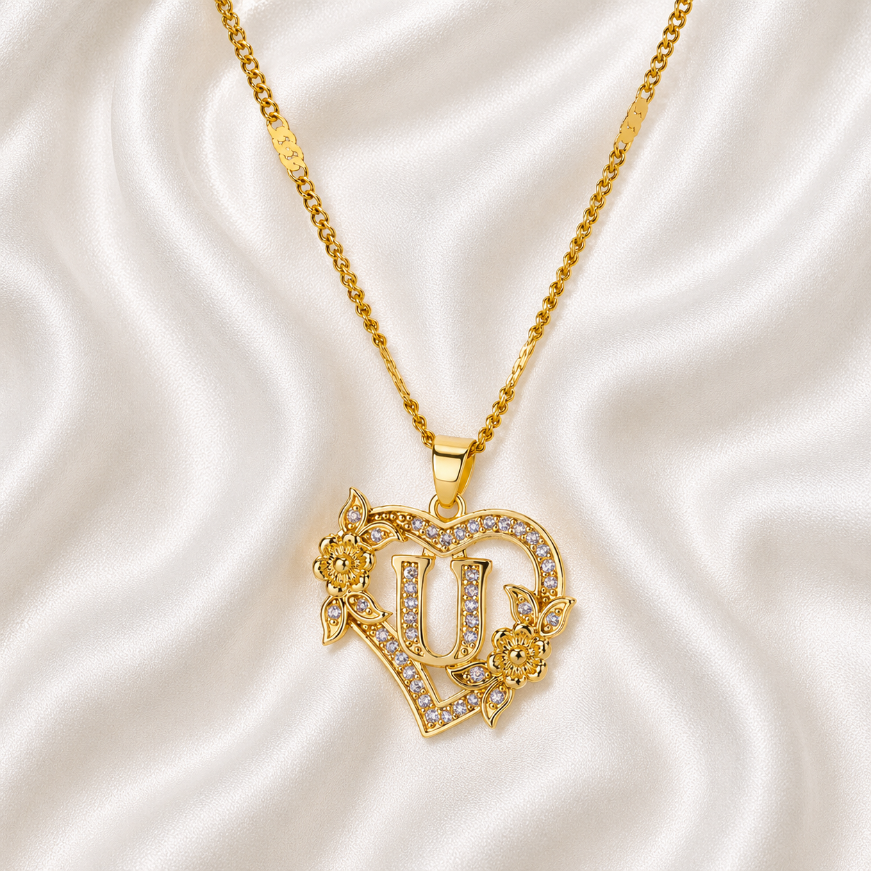 Love Letter Heart Initial Custom Necklace