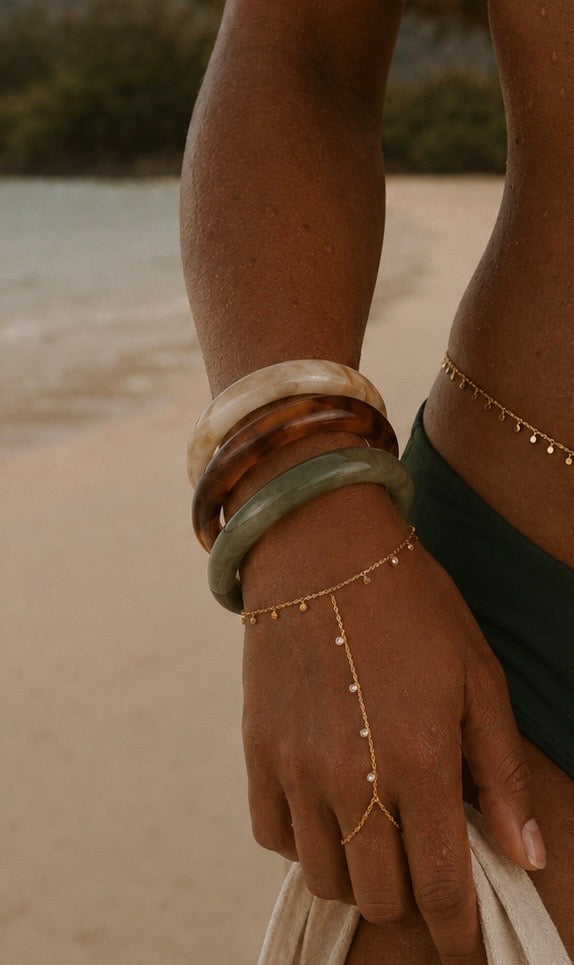 Marble Resin Bangle Bracelets