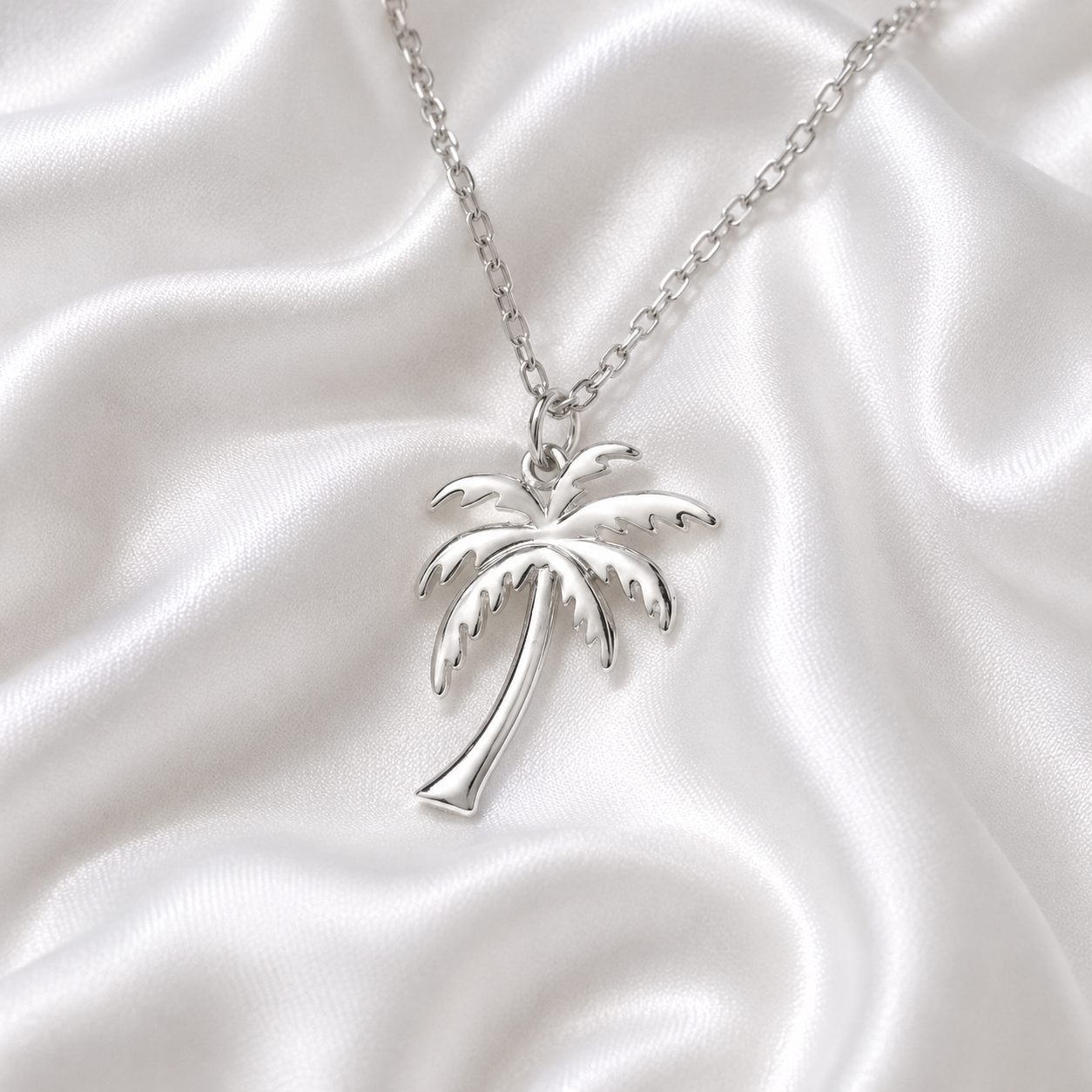 Stainless Steel Cali Palm Tree Necklace
