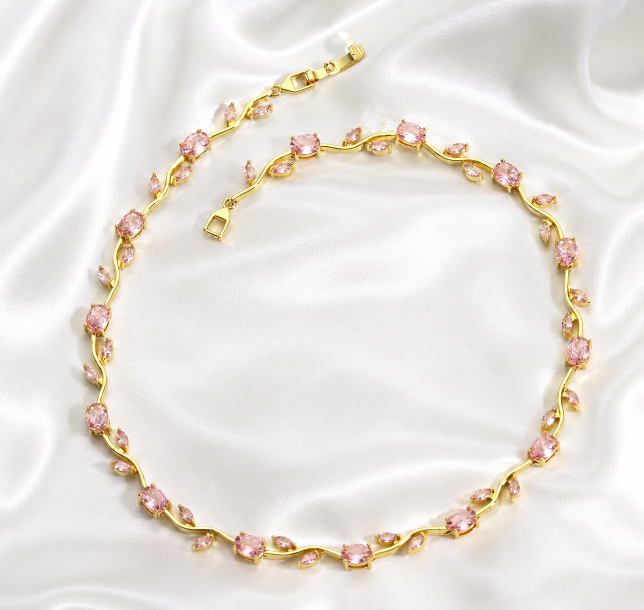 Pink Flora Goddess Bracelet And Choker Set