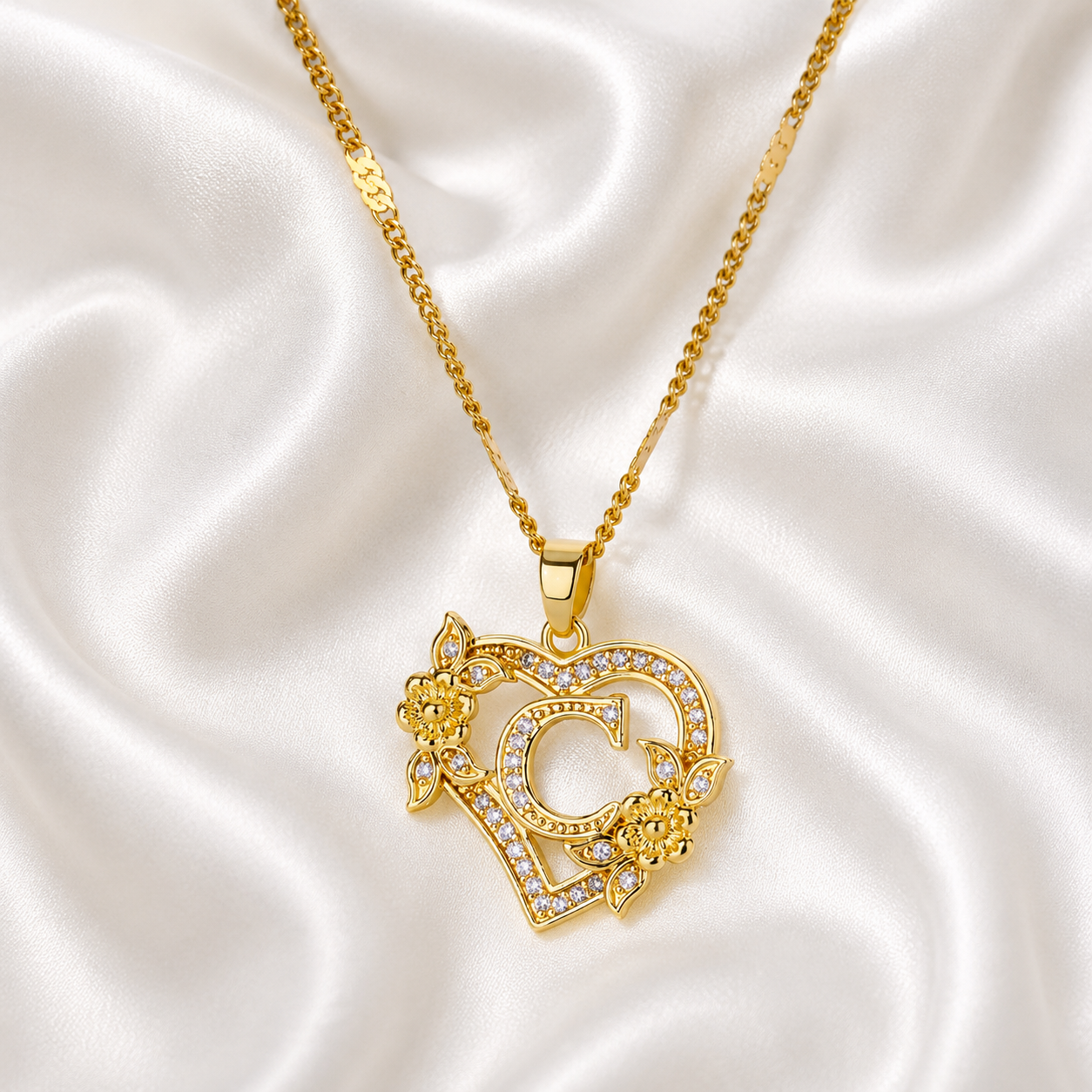 Love Letter Heart Initial Custom Necklace