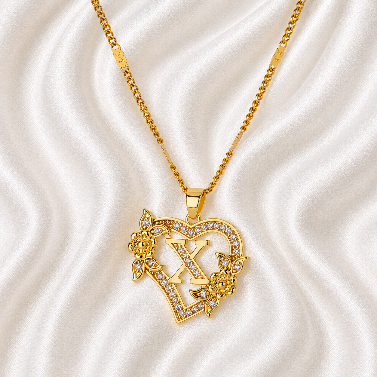 Love Letter Heart Initial Custom Necklace