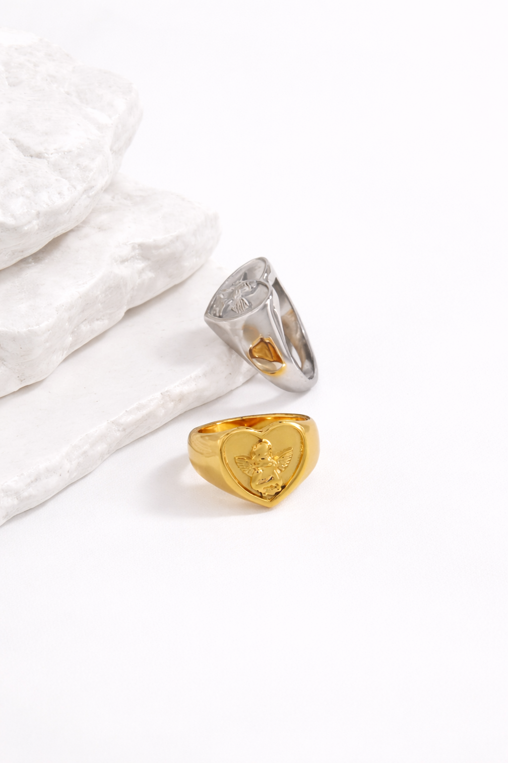 Stainless Steel Angel Heart Rings *PRE ORDER*