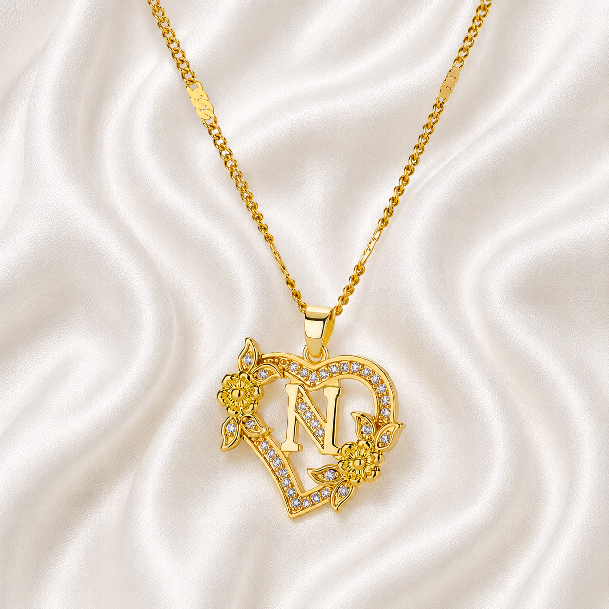 Love Letter Heart Initial Custom Necklace