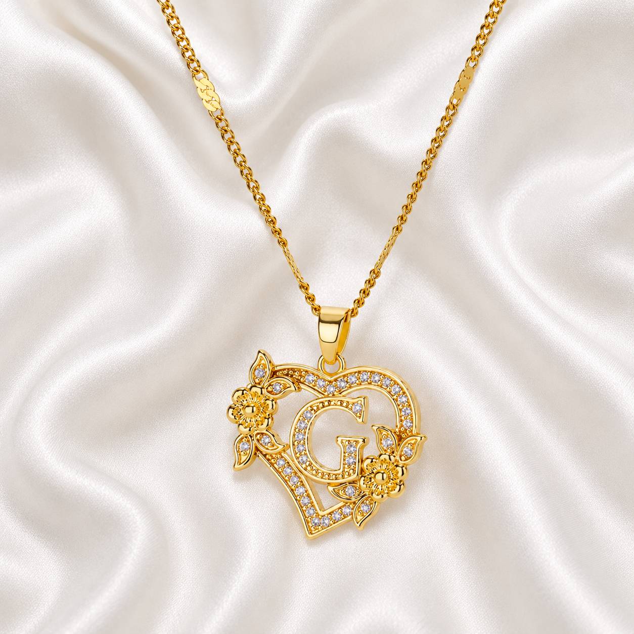 Love Letter Heart Initial Custom Necklace