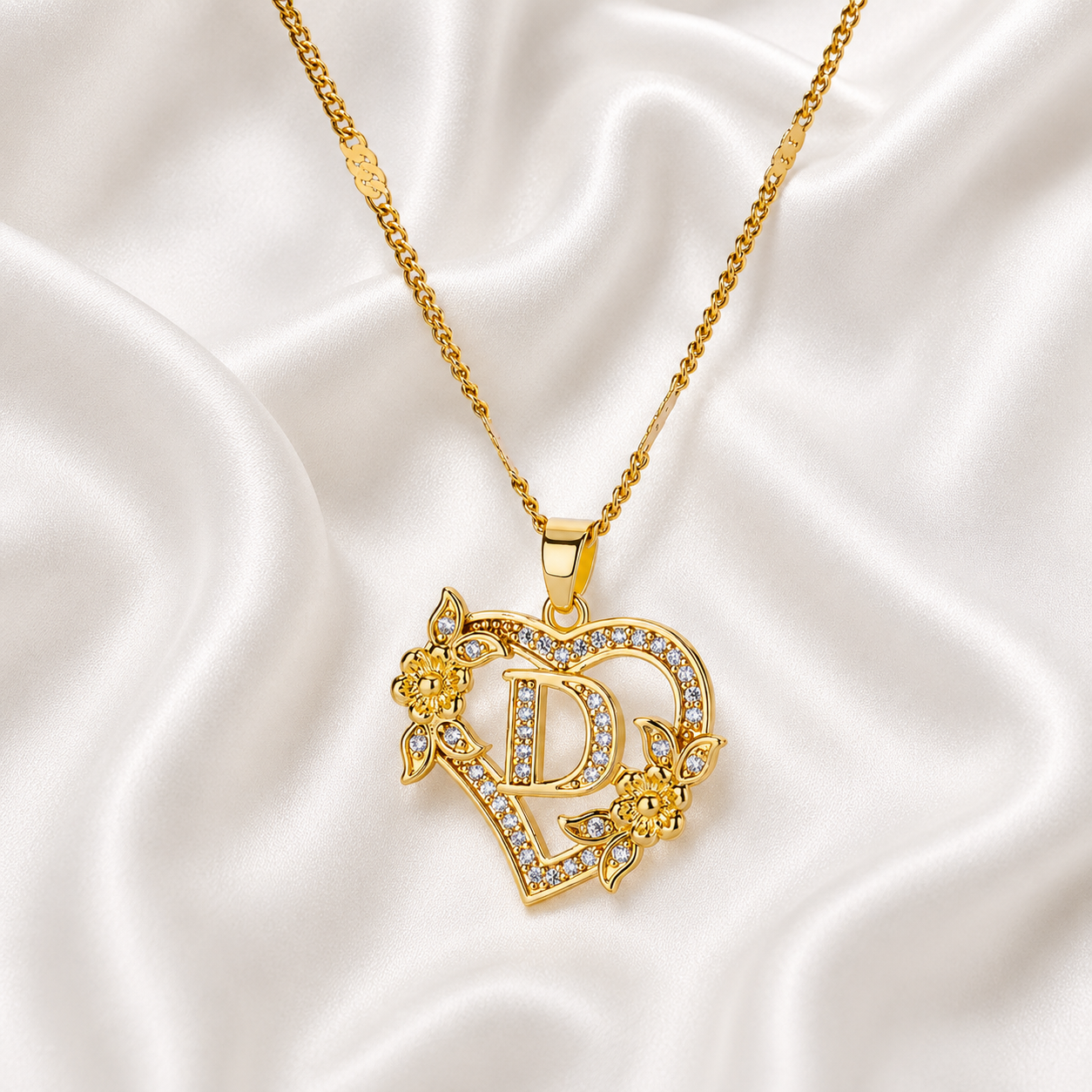Love Letter Heart Initial Custom Necklace