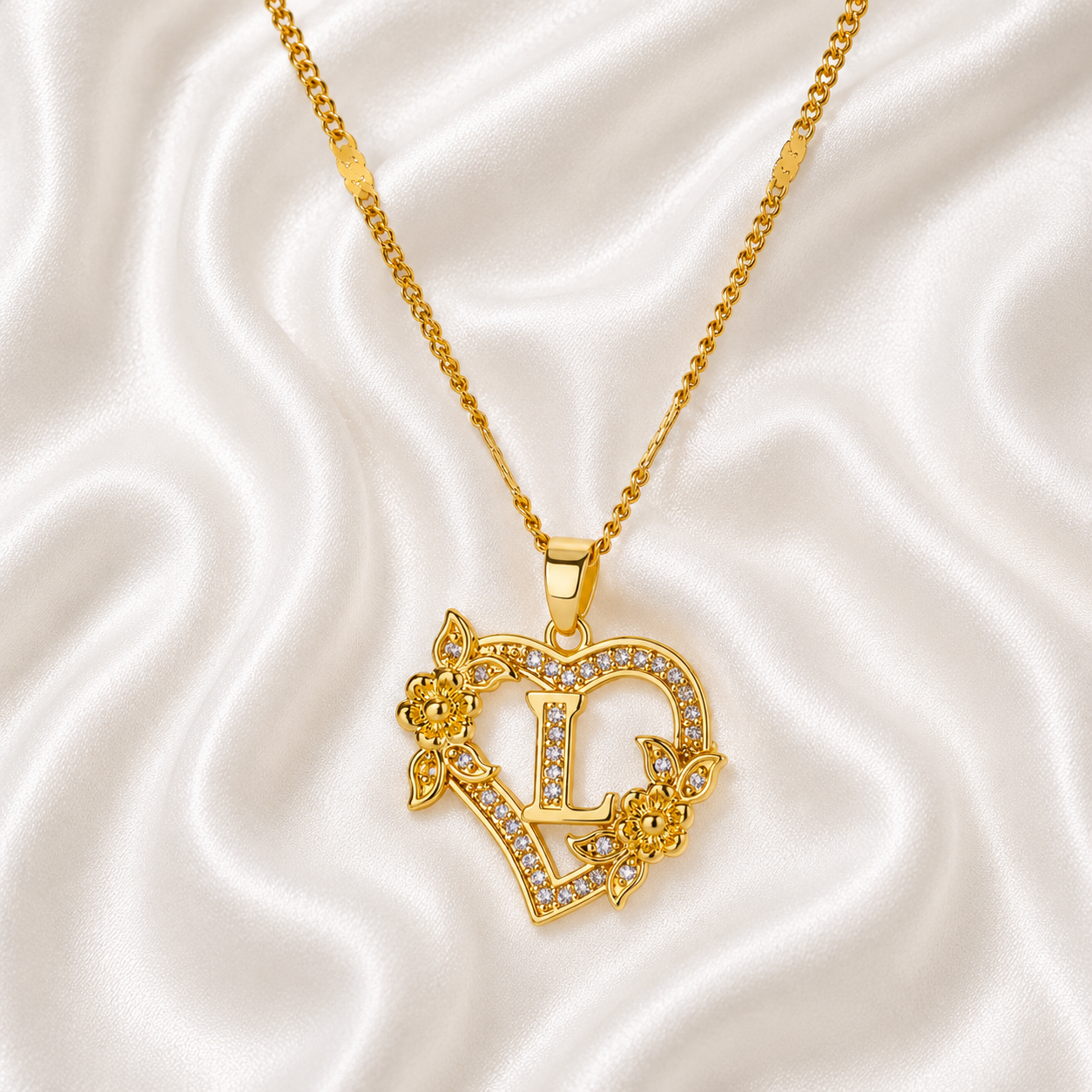 Love Letter Heart Initial Custom Necklace