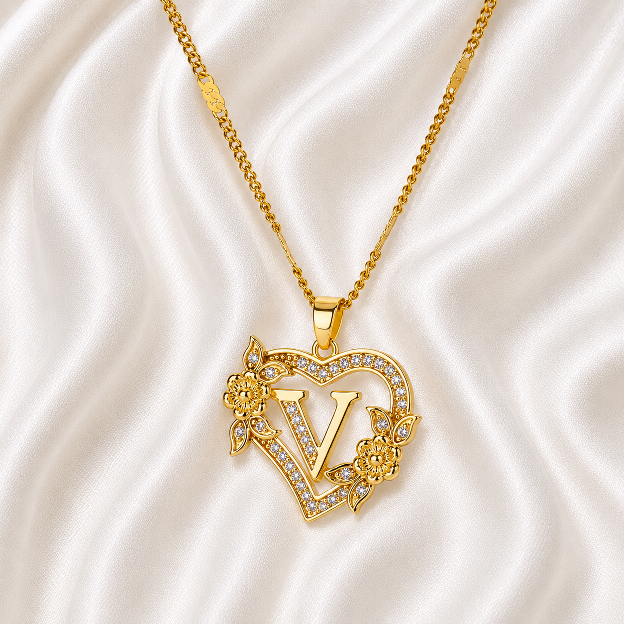 Love Letter Heart Initial Custom Necklace