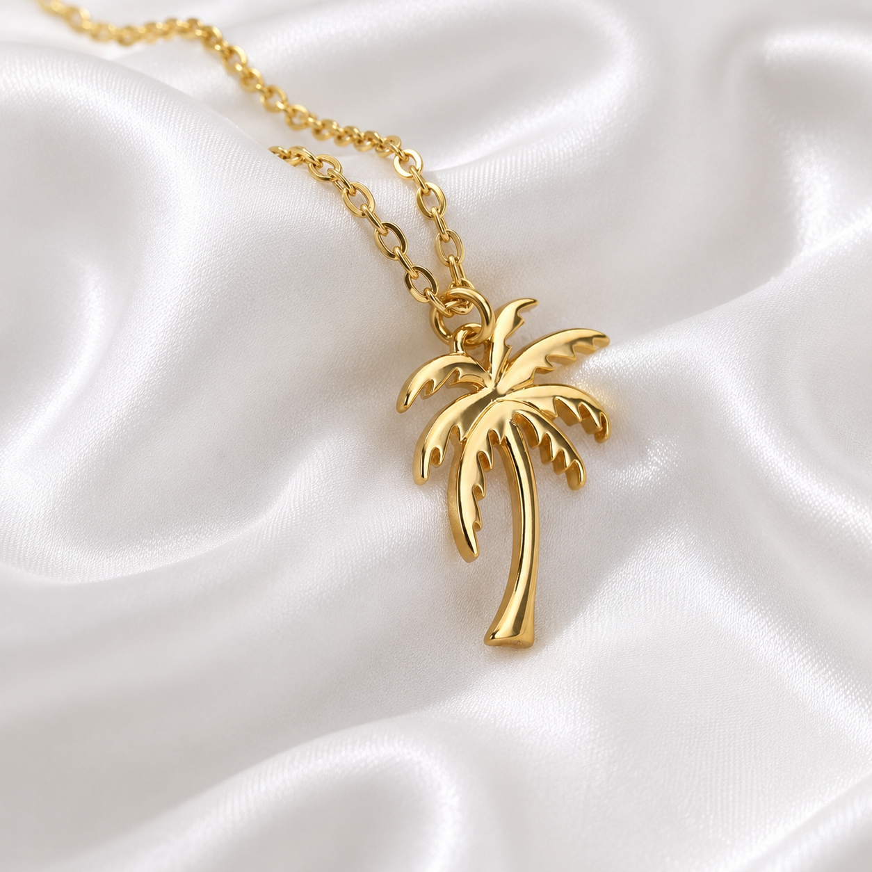 Stainless Steel Cali Palm Tree Necklace
