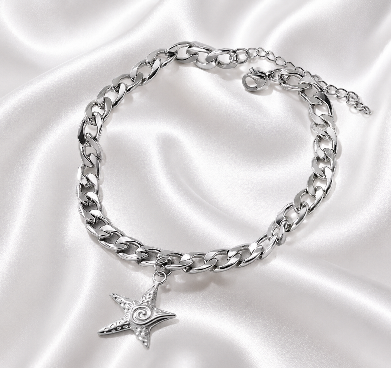 Sirena’s Stainless Steel Star Fish Anklet