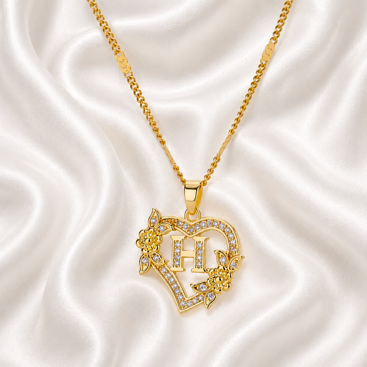 Love Letter Heart Initial Custom Necklace