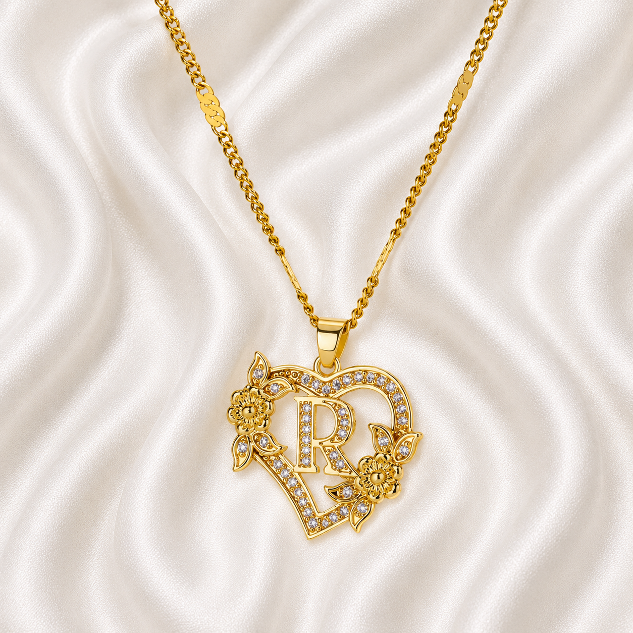 Love Letter Heart Initial Custom Necklace