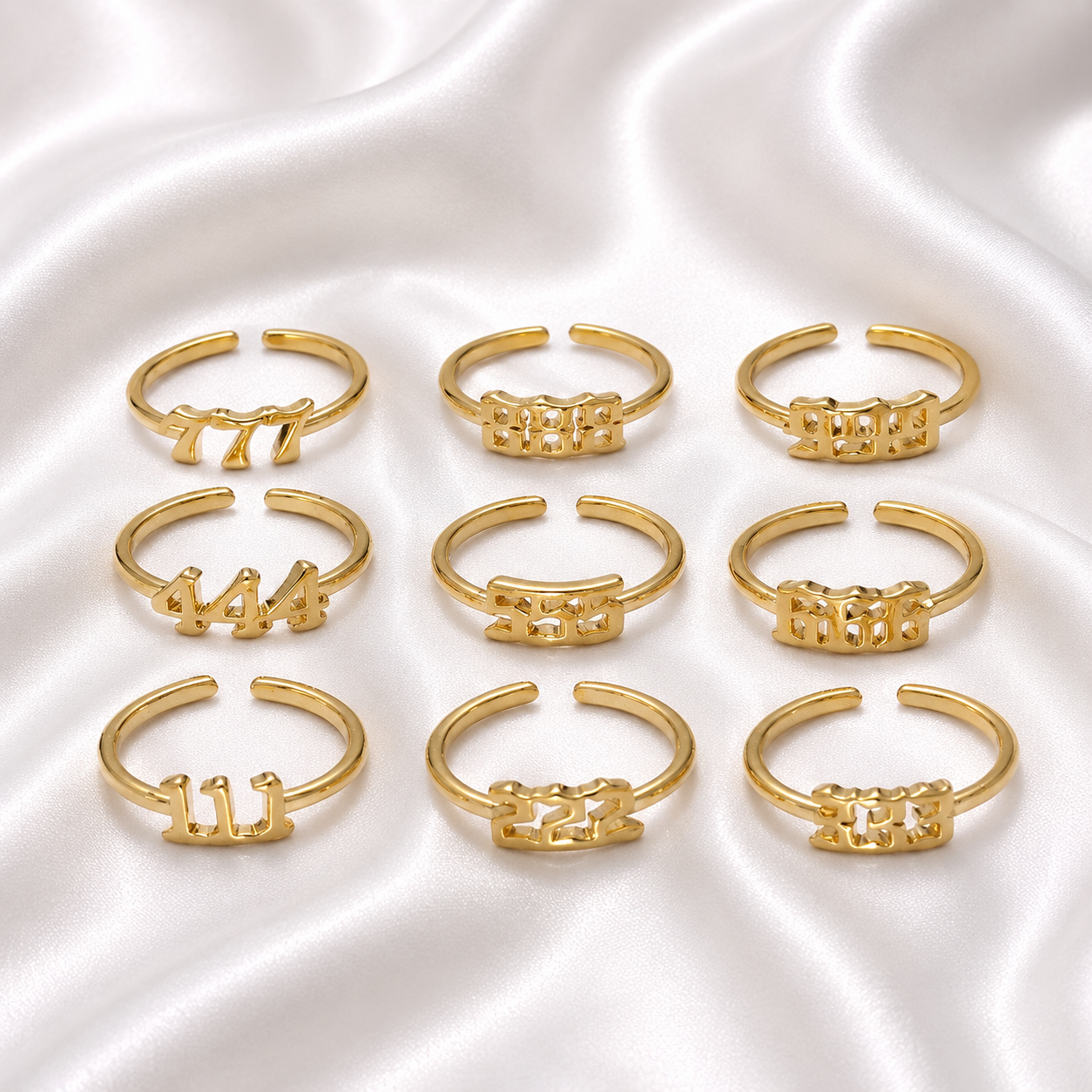 Gold Filled Angel Number Rings