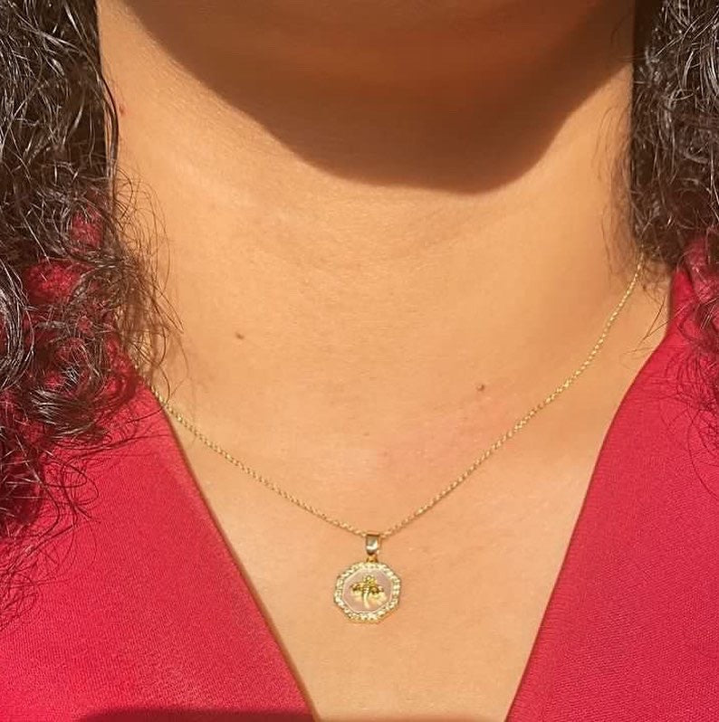 24K Minimal HoneyBee Necklace