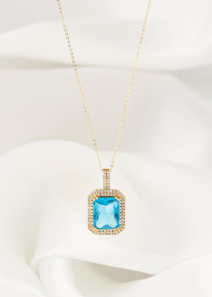 24K Gold Filled Aquamarine Birth Stone Necklace