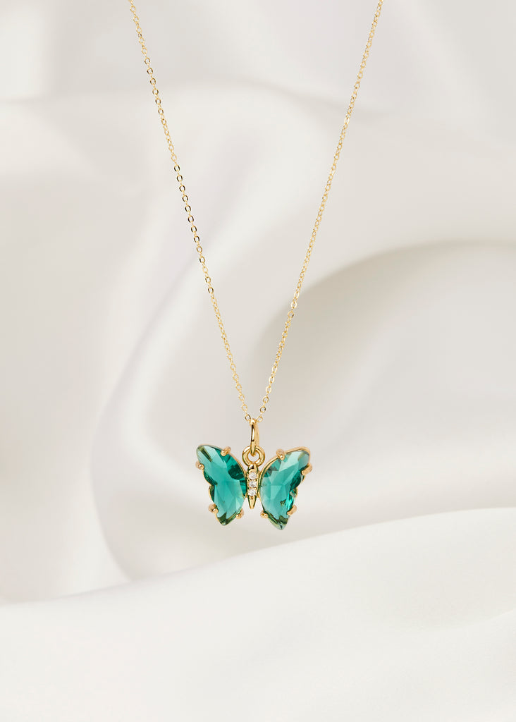 Fairy Goddess Aquamarine Quartz Mariposa Necklace
