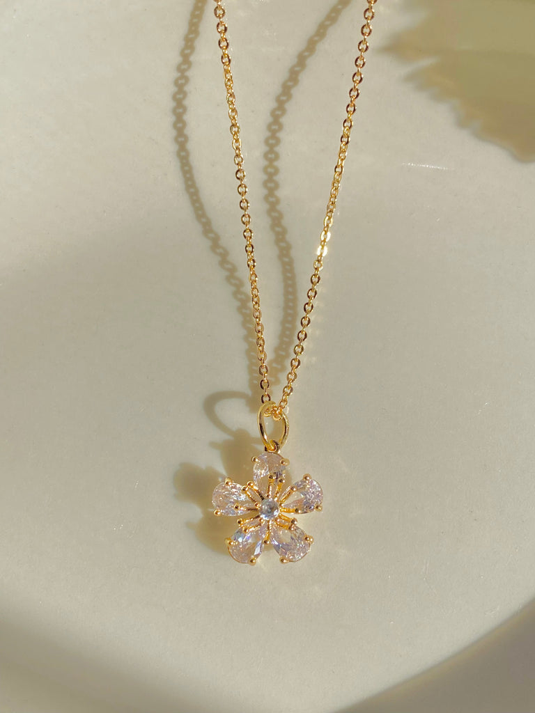 Gold Plated Japanese Cherry Blossom Necklace