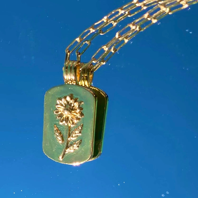 Medallion Sunflower Necklace