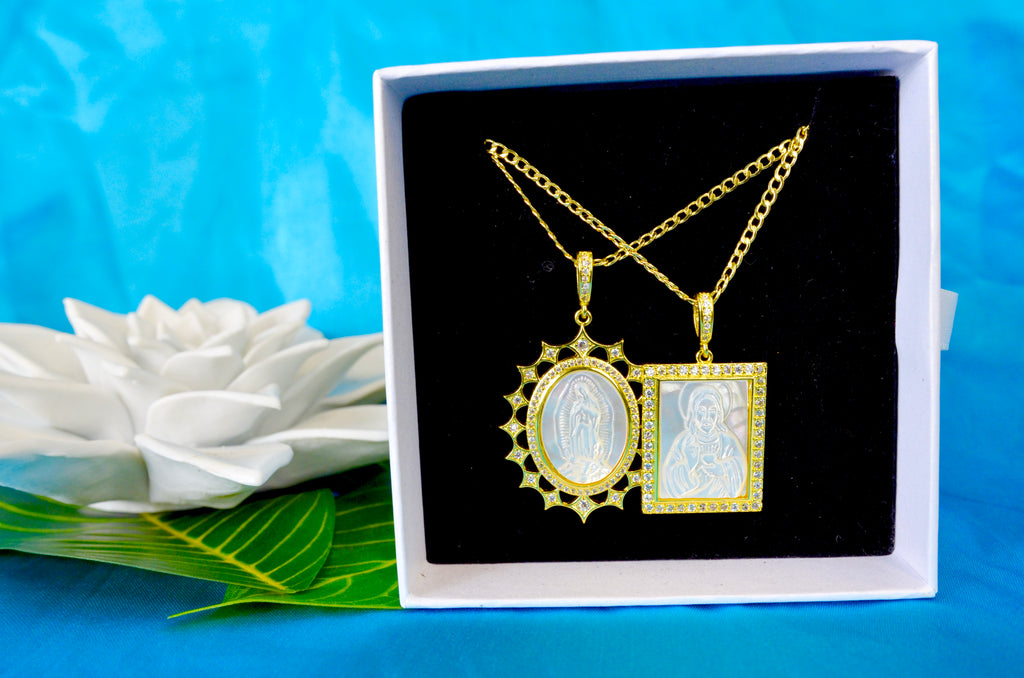 Pearl Virgin Mary Necklace