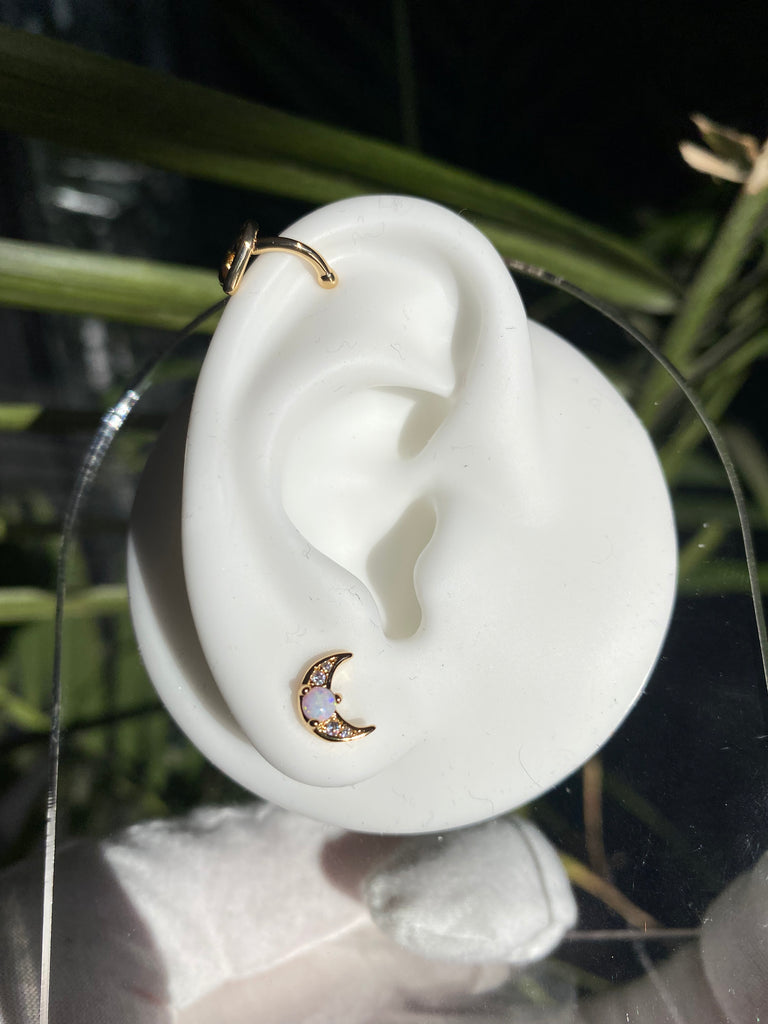 24K Gold Filled Opal Luna Earrings