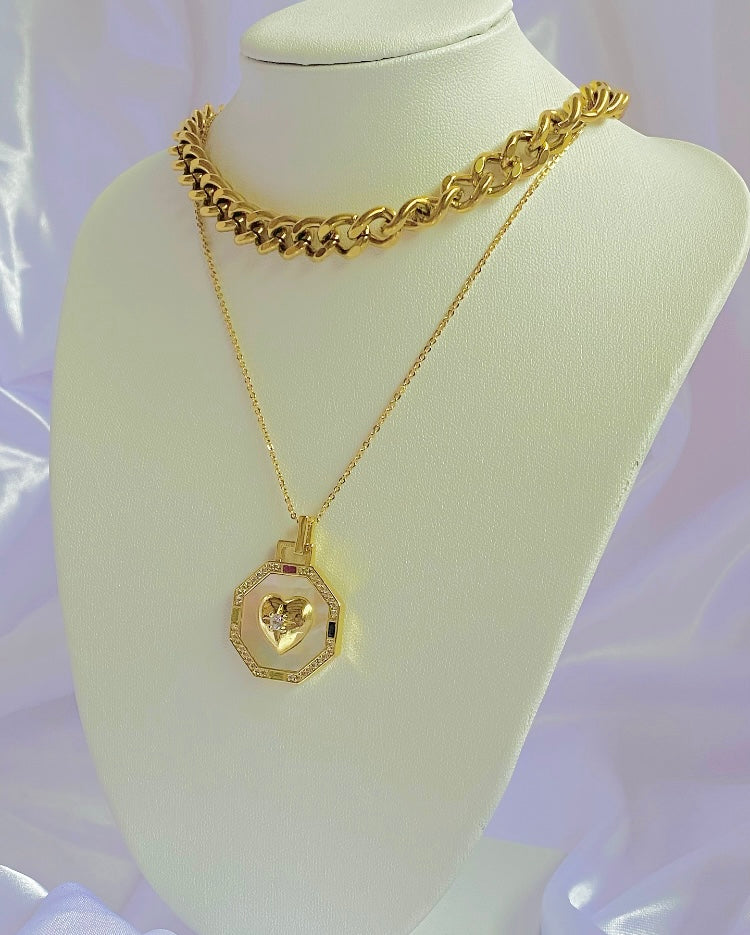 *PRE ORDER* Alyssa’s 14K Choker Heart Medallion Necklace